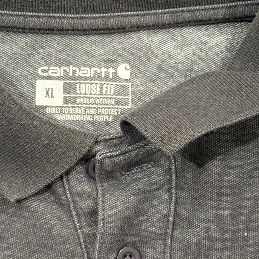Carhartt Men's Charcoal Polo Shirt Size XL - Picture 2 of 8